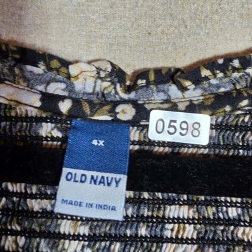 Old Navy Wildflower Floral Tiered Short Sleeve Fit Flare Maxi Dress Sz 4X Black - Picture 2 of 13